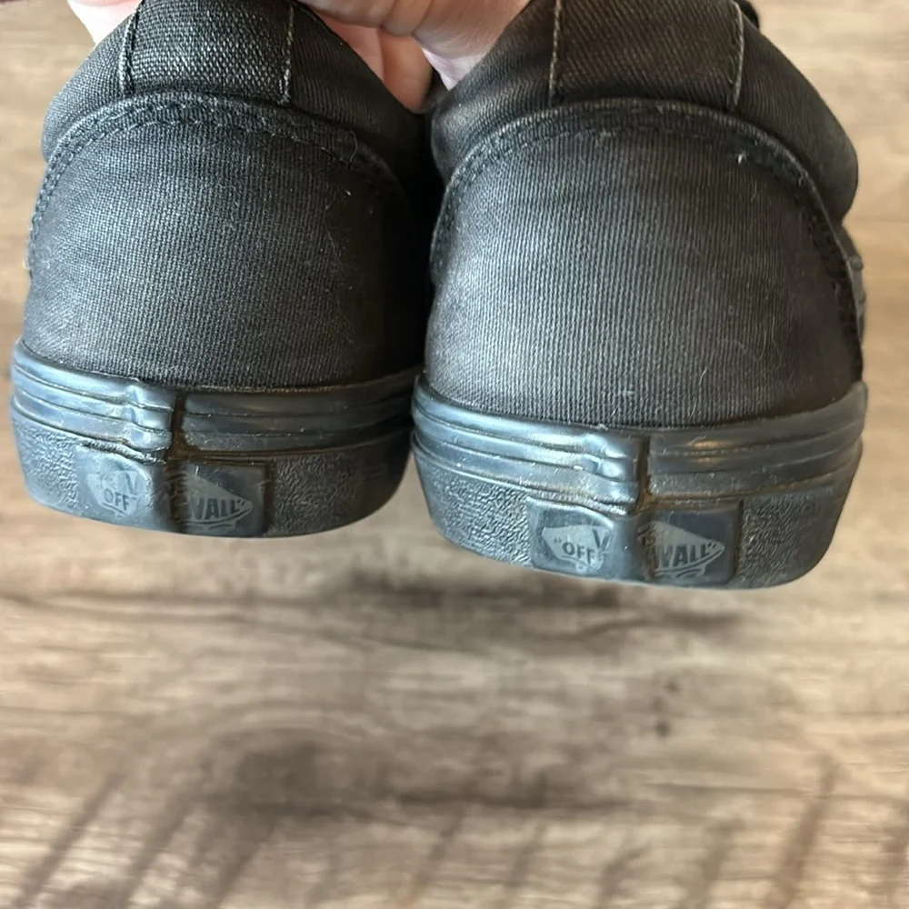 Vans all black lace up sneakers youth size 5.5